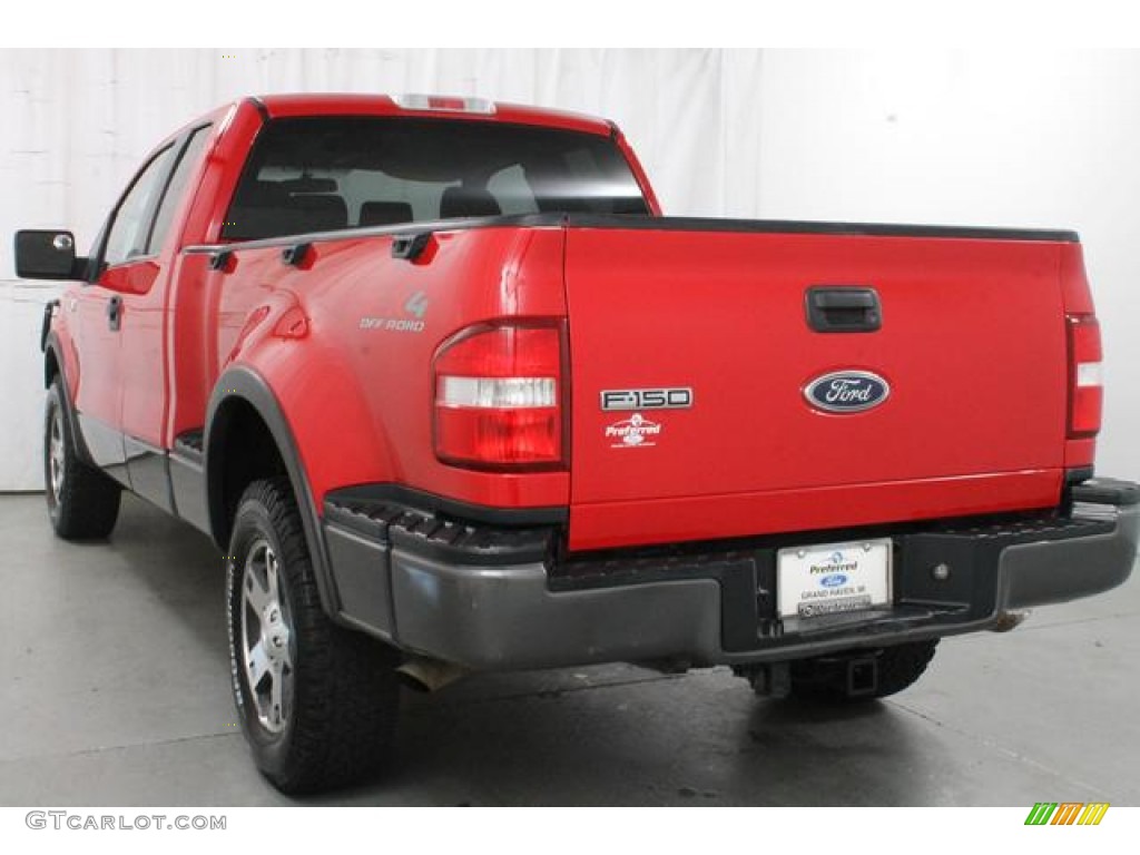 2005 F150 FX4 SuperCab 4x4 - Bright Red / Medium Flint Grey photo #9