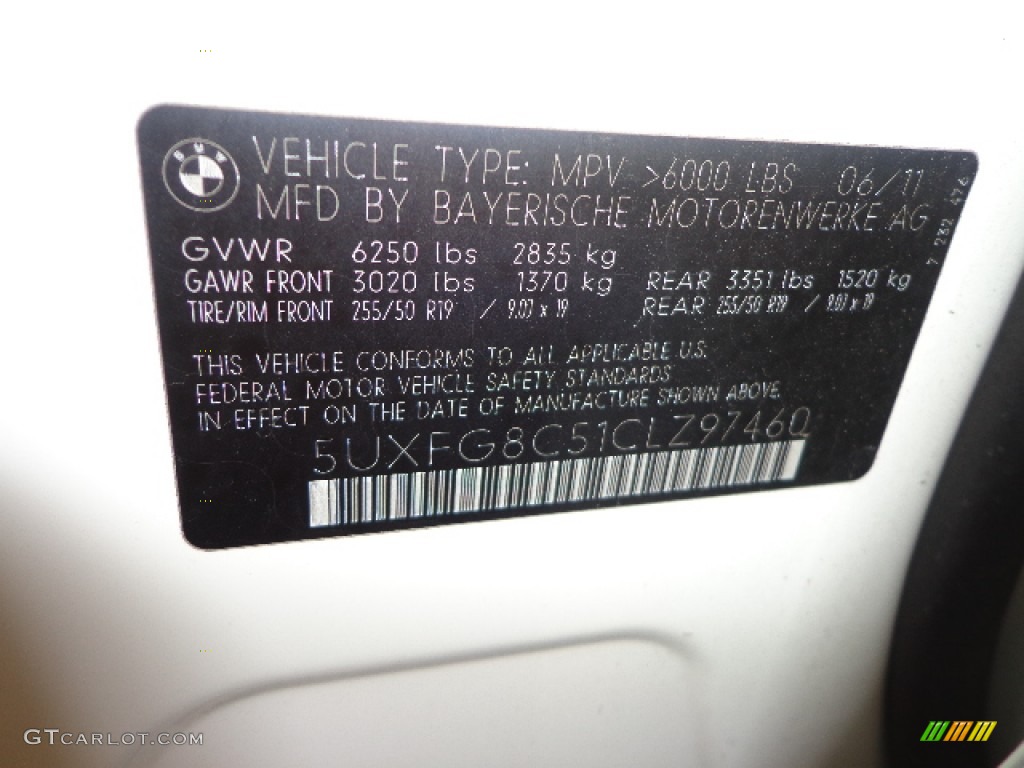 2012 X6 xDrive50i - Alpine White / Black photo #36