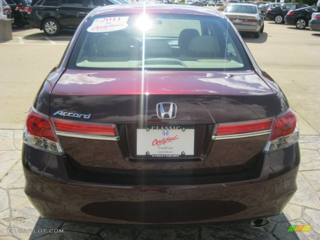 2011 Accord LX Sedan - Basque Red Pearl / Ivory photo #6