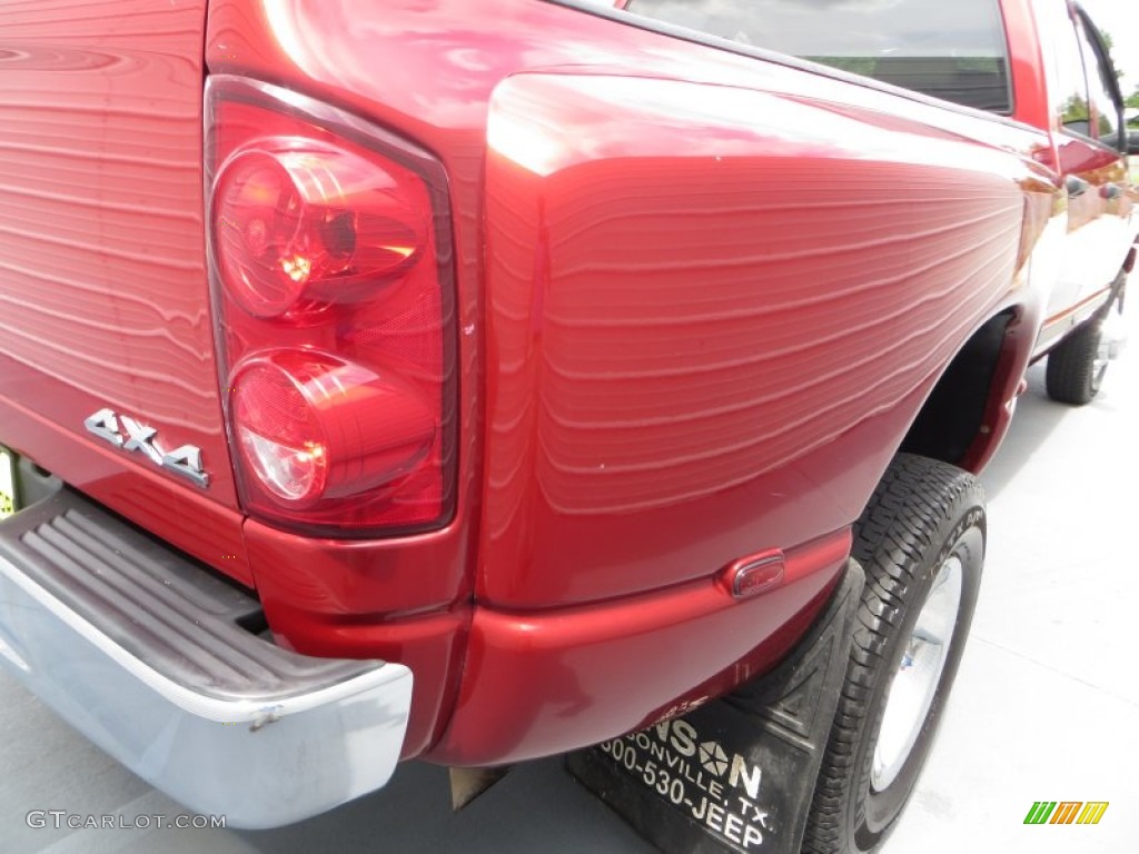 2007 Ram 3500 Lone Star Quad Cab 4x4 Dually - Inferno Red Crystal Pearl / Medium Slate Gray photo #17
