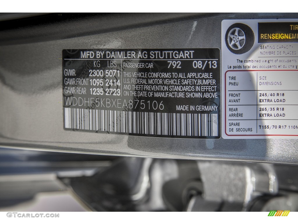 2014 E 350 Sport Sedan - Paladium Silver Metallic / Gray/Dark Gray photo #7