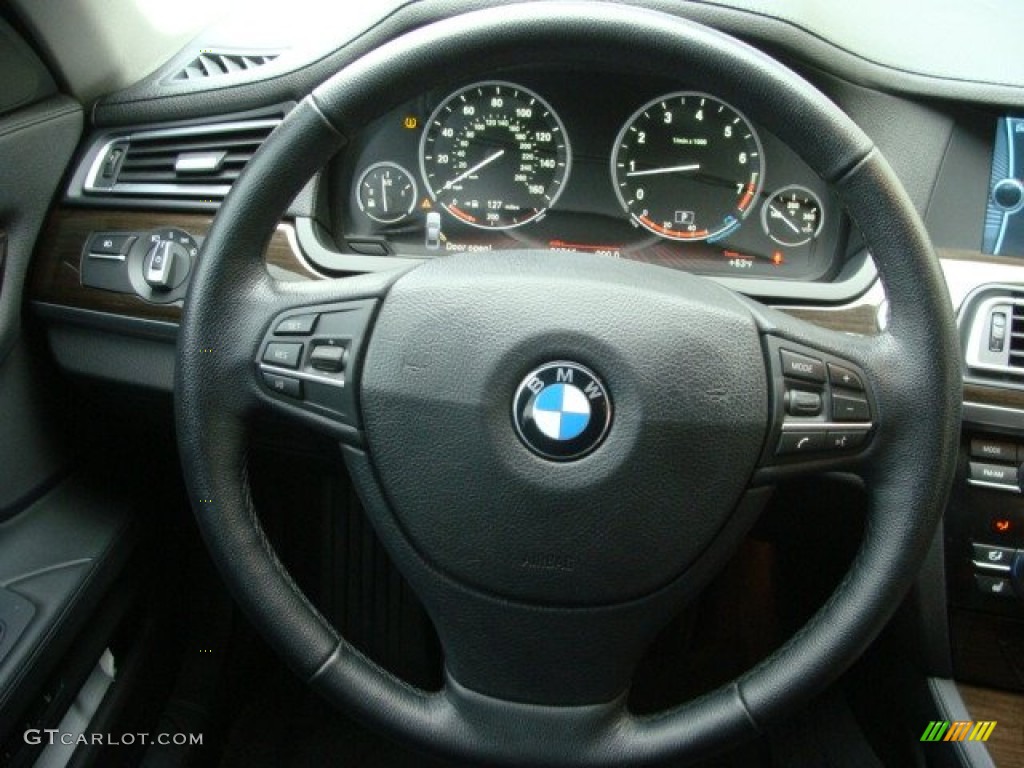 2011 BMW 7 Series 750Li xDrive Sedan Black Steering Wheel Photo #85780969