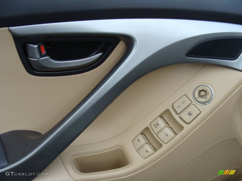 2011 Elantra GLS - Pearl White / Beige photo #8