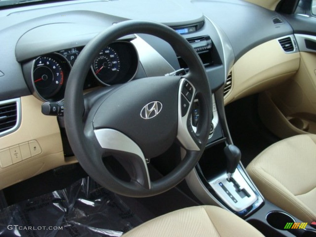2011 Elantra GLS - Pearl White / Beige photo #9
