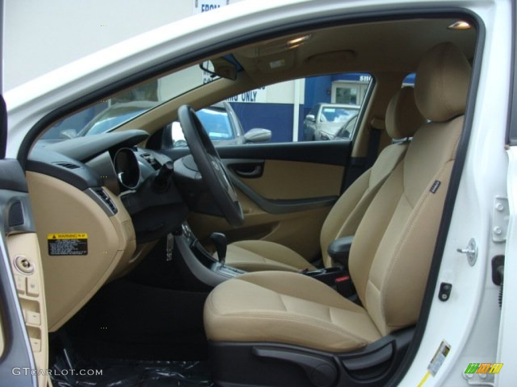 2011 Elantra GLS - Pearl White / Beige photo #10