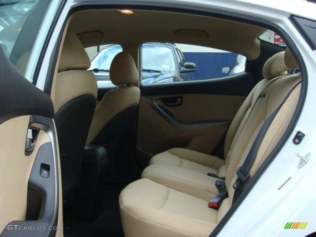 2011 Elantra GLS - Pearl White / Beige photo #19