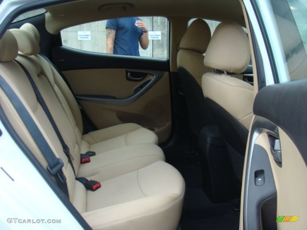 2011 Elantra GLS - Pearl White / Beige photo #22