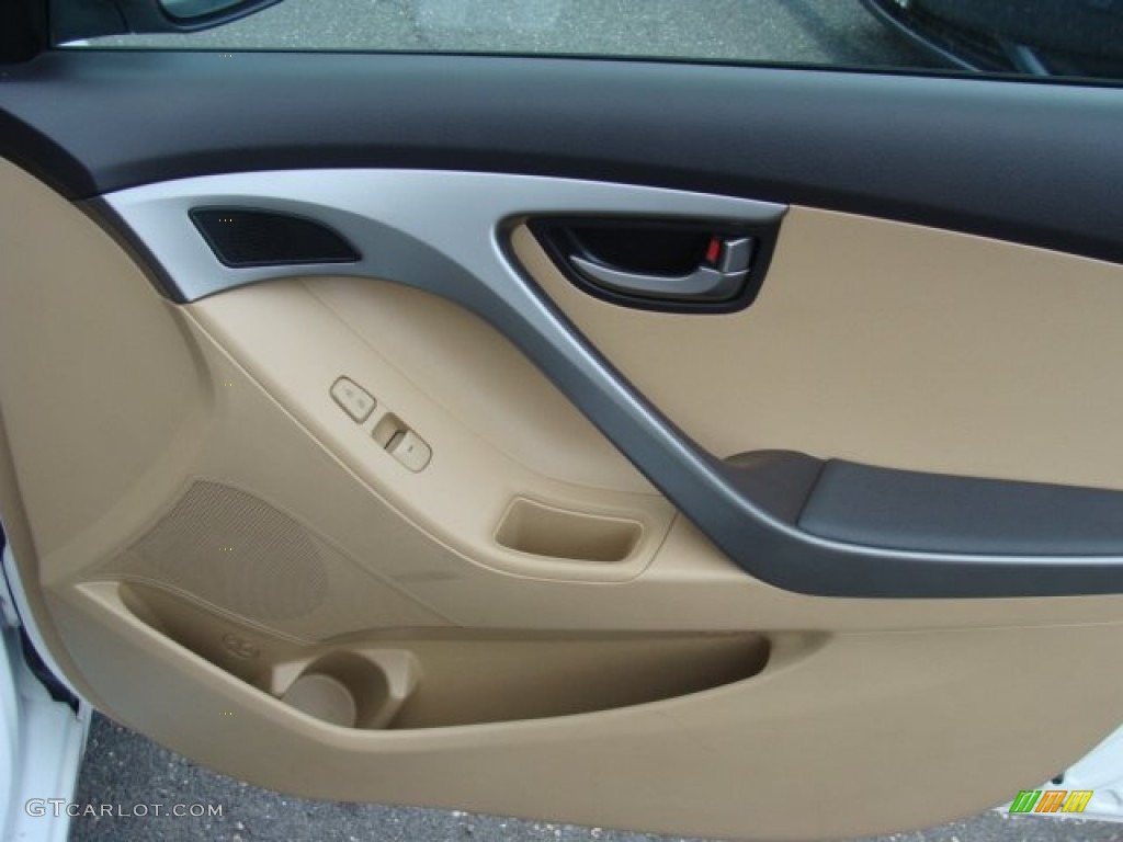 2011 Elantra GLS - Pearl White / Beige photo #23