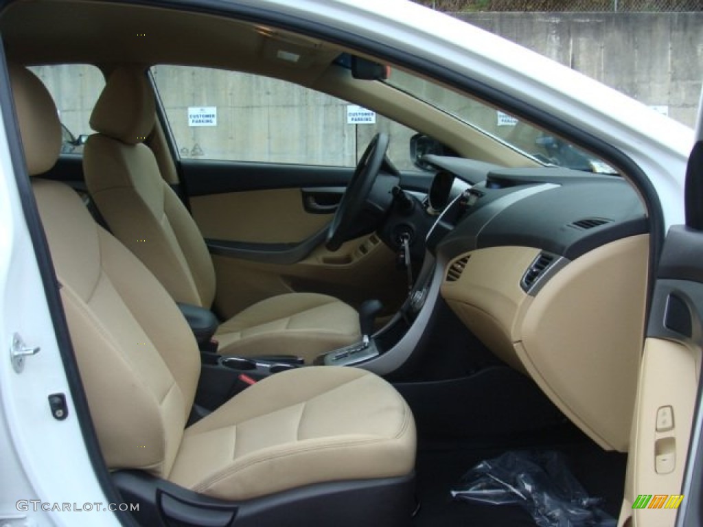 2011 Elantra GLS - Pearl White / Beige photo #25