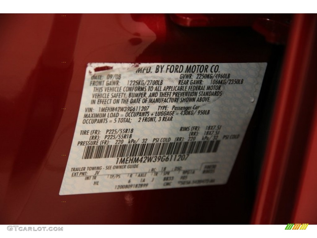 2009 Sable Premier Sedan - Sangria Red Metallic / Medium Dark Flint/Light Stone photo #16
