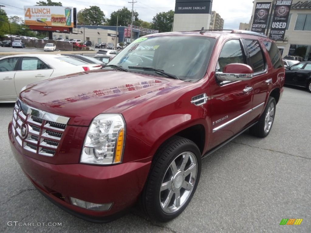 2008 Escalade AWD - Sonoma Red / Cocoa/Light Cashmere photo #3