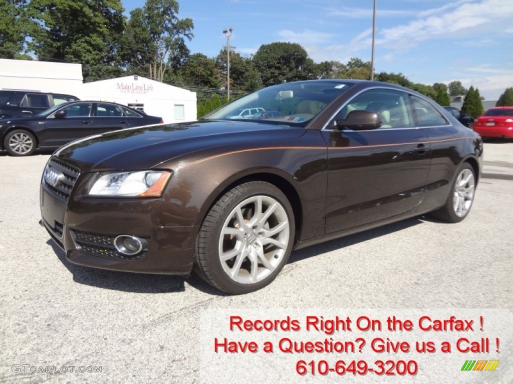 2011 A5 2.0T quattro Coupe - Teak Brown Metallic / Linen Beige photo #3