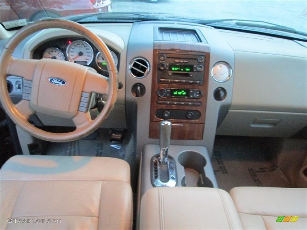 2004 F150 Lariat SuperCrew 4x4 - Dark Toreador Red Metallic / Tan photo #11