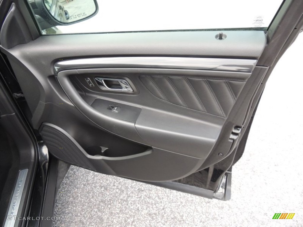 2013 Ford Taurus SHO AWD SHO Charcoal Black/Mayan Gray Miko Suede Door Panel Photo #85792921