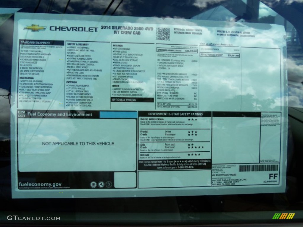 2014 Silverado 2500HD WT Crew Cab Dual Rear Wheel 4x4 - Summit White / Dark Titanium photo #13