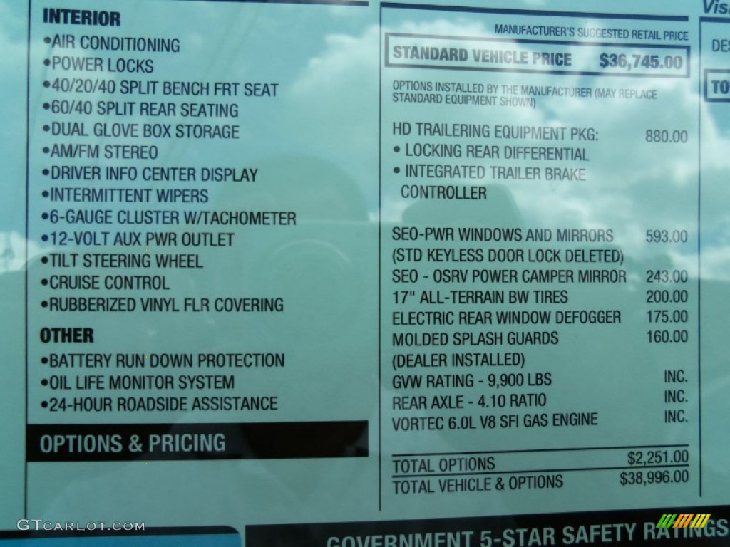2014 Chevrolet Silverado 2500HD WT Crew Cab Dual Rear Wheel 4x4 Window Sticker Photo #85795924