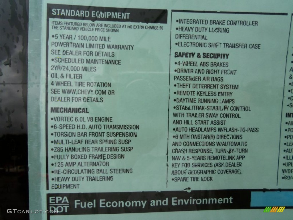 2014 Chevrolet Silverado 3500HD LT Crew Cab 4x4 Window Sticker Photo #85798687