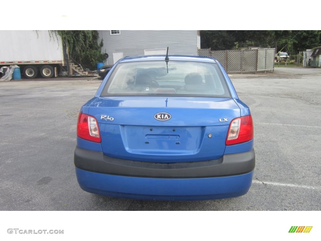 2007 Rio LX Sedan - Sapphire Blue / Beige photo #2