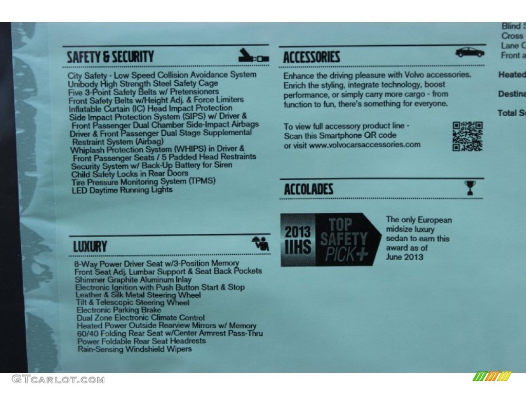 2014 Volvo S60 T5 Window Sticker Photo #85799236