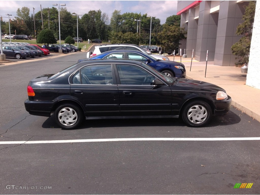 1997 Civic LX Sedan - Black Pearl Metallic / Gray photo #2