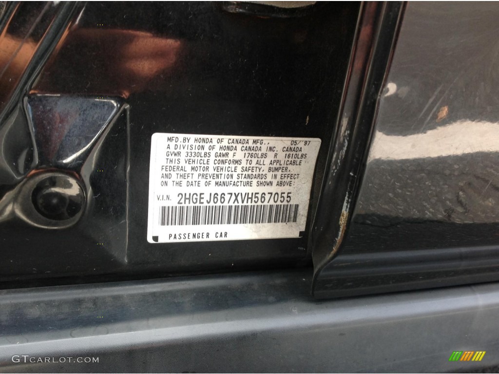 1997 Civic LX Sedan - Black Pearl Metallic / Gray photo #6