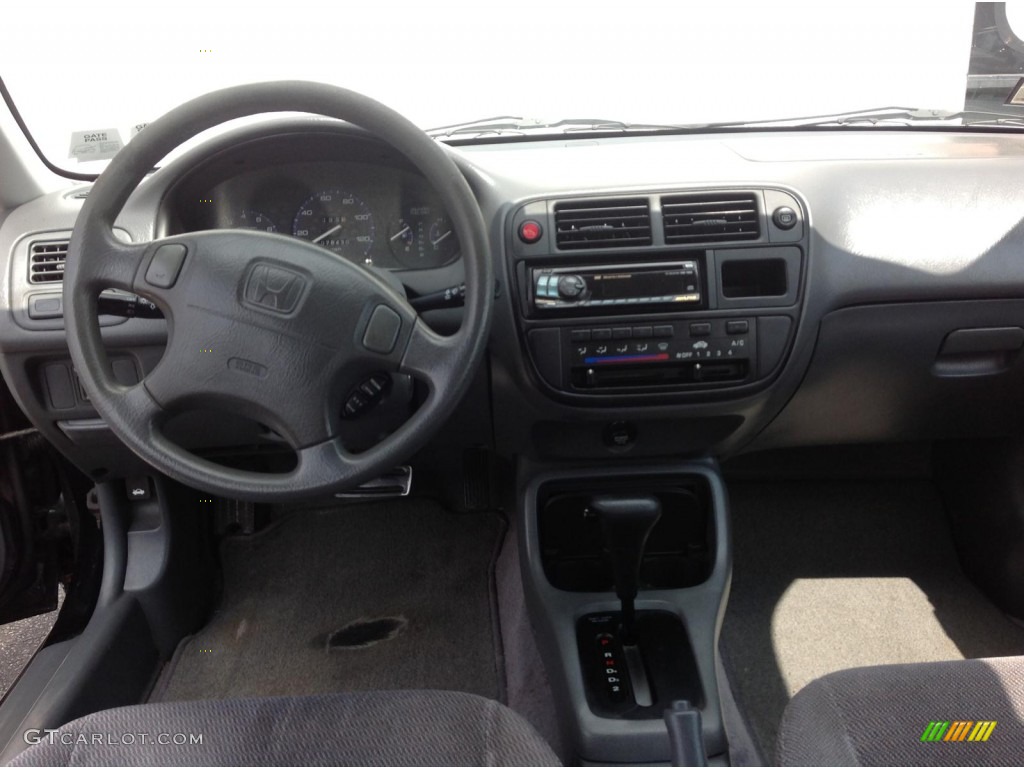 1997 Civic LX Sedan - Black Pearl Metallic / Gray photo #8