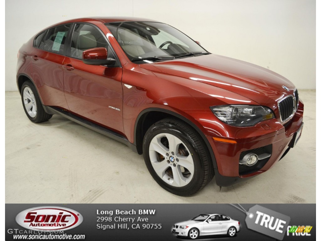 2011 X6 xDrive35i - Vermillion Red Metallic / Oyster photo #1