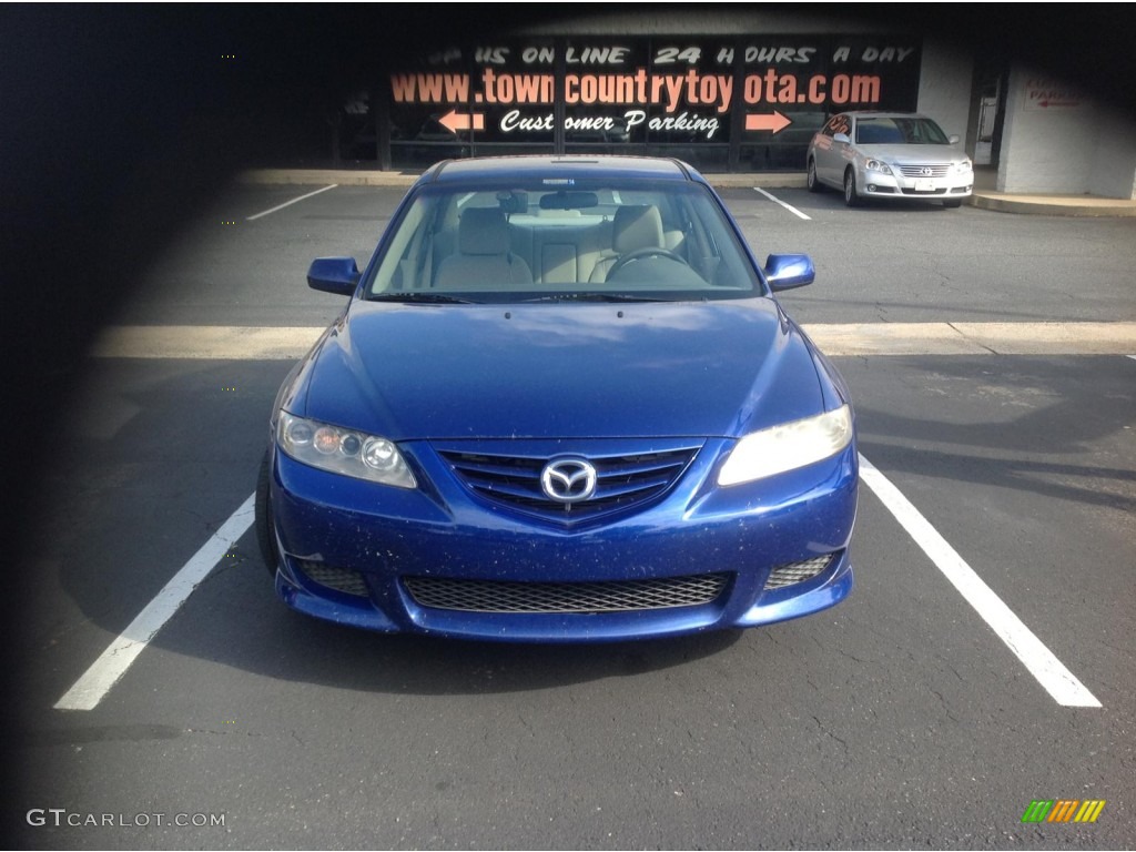 2004 MAZDA6 s Sedan - Lapis Blue Metallic / Beige photo #1