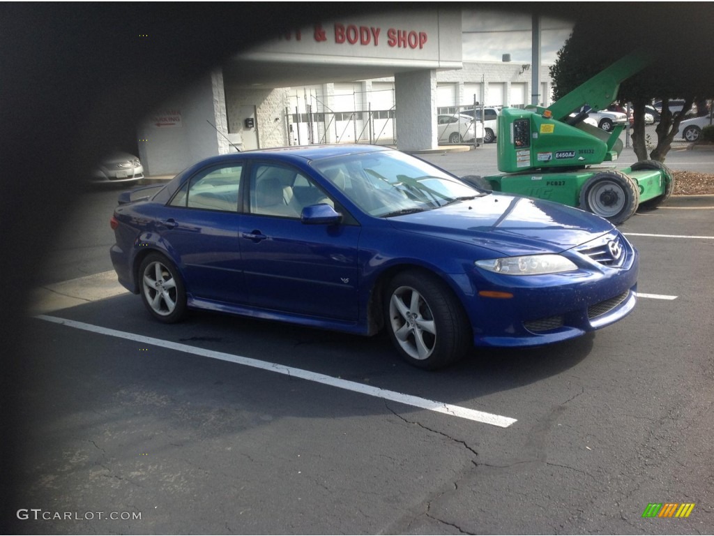 2004 MAZDA6 s Sedan - Lapis Blue Metallic / Beige photo #2