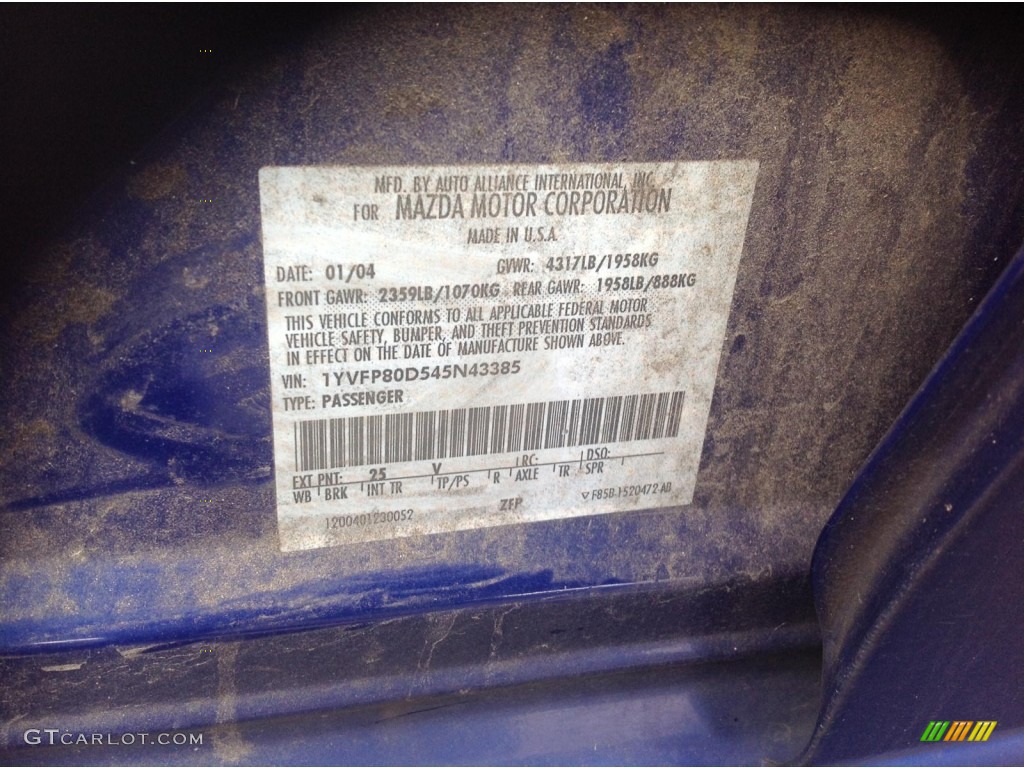 2004 MAZDA6 s Sedan - Lapis Blue Metallic / Beige photo #6