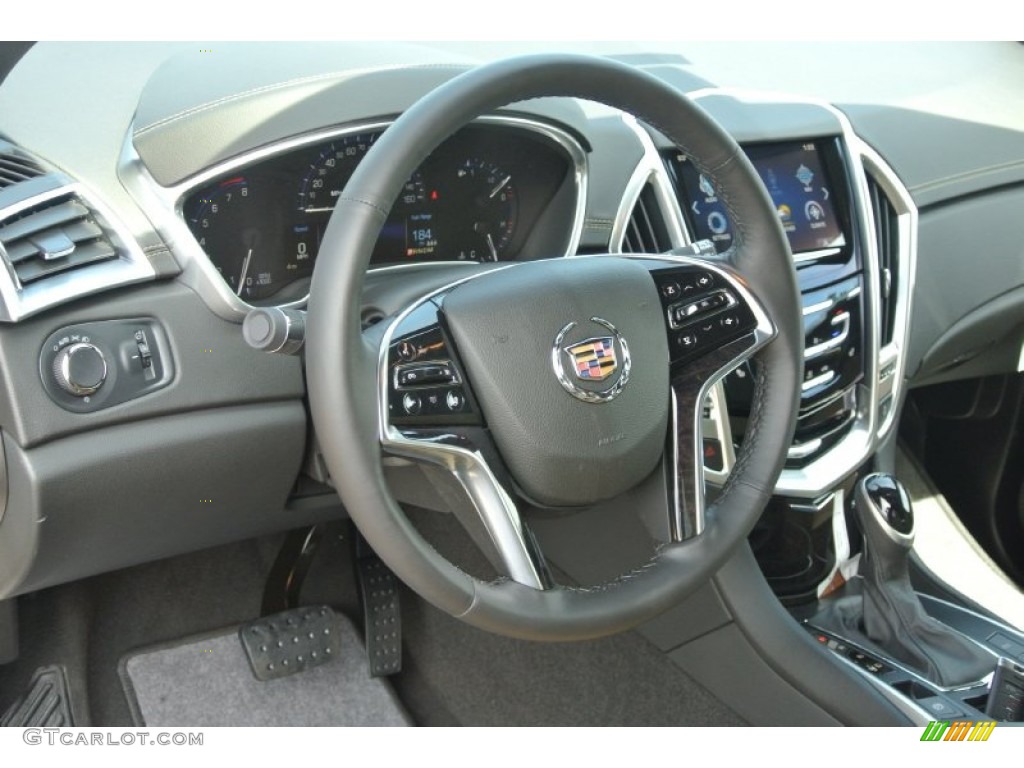 2014 Cadillac SRX Luxury AWD Caramel/Ebony Steering Wheel Photo #85802992