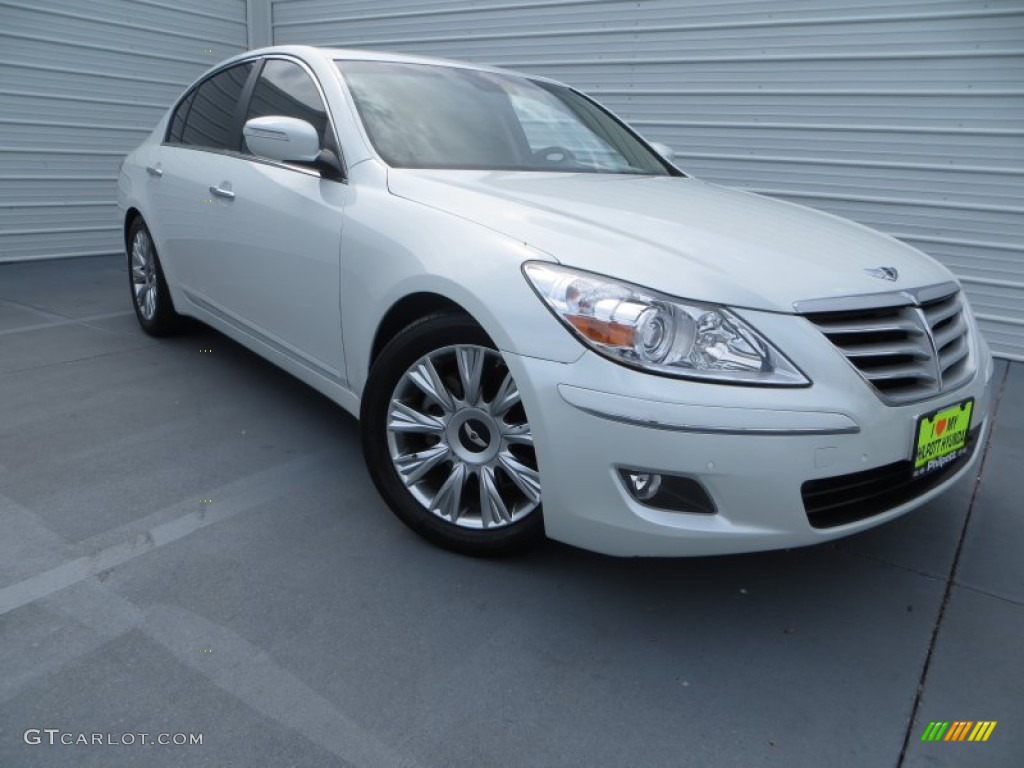 2009 Genesis 3.8 Sedan - White Satin Pearl / Beige photo #1