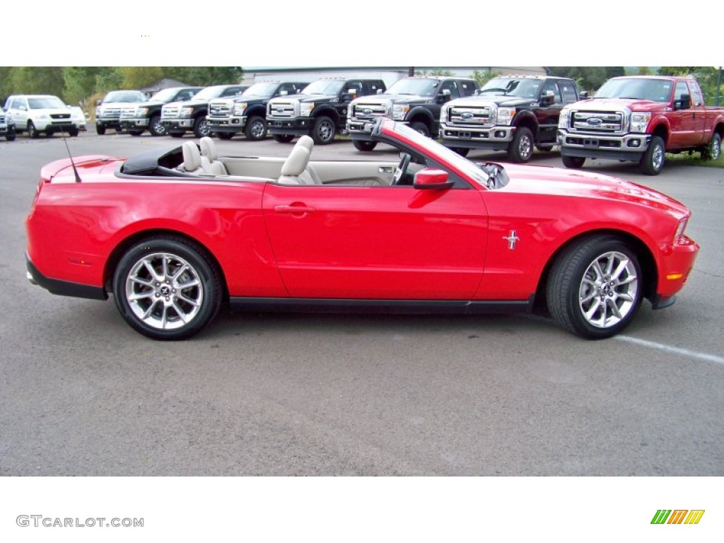 2011 Mustang V6 Premium Convertible - Race Red / Stone photo #4