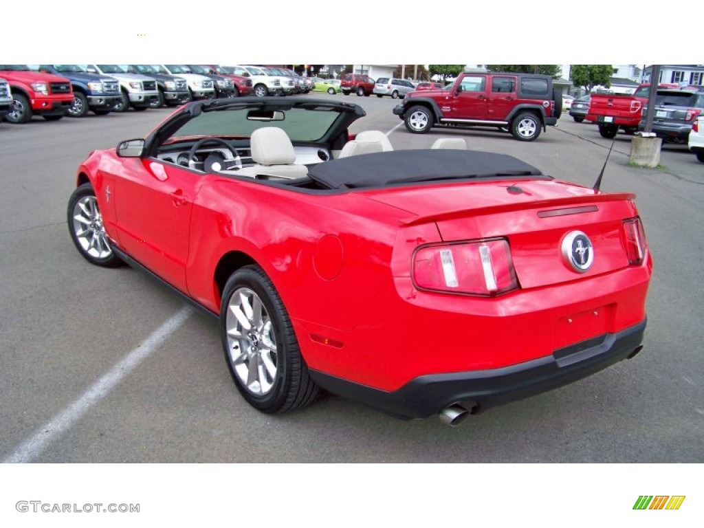 2011 Mustang V6 Premium Convertible - Race Red / Stone photo #7