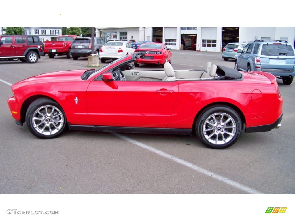 2011 Mustang V6 Premium Convertible - Race Red / Stone photo #8