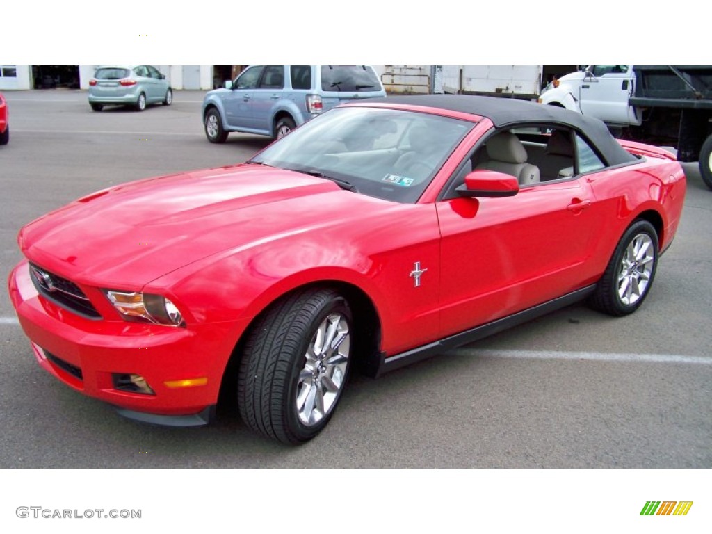2011 Mustang V6 Premium Convertible - Race Red / Stone photo #19