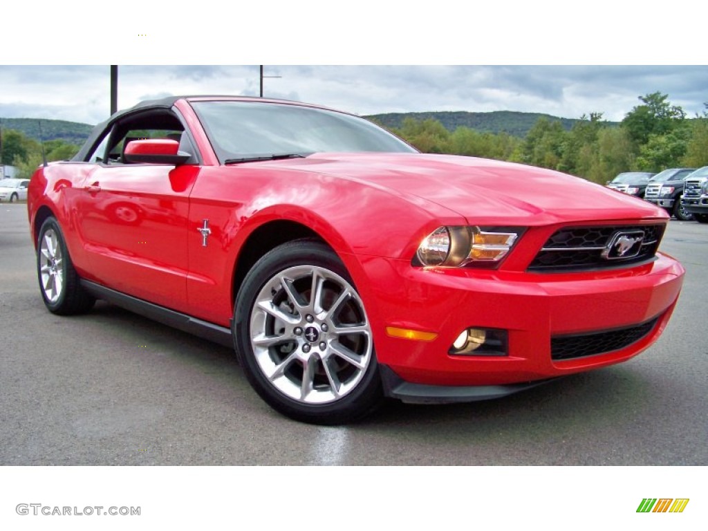 2011 Mustang V6 Premium Convertible - Race Red / Stone photo #22