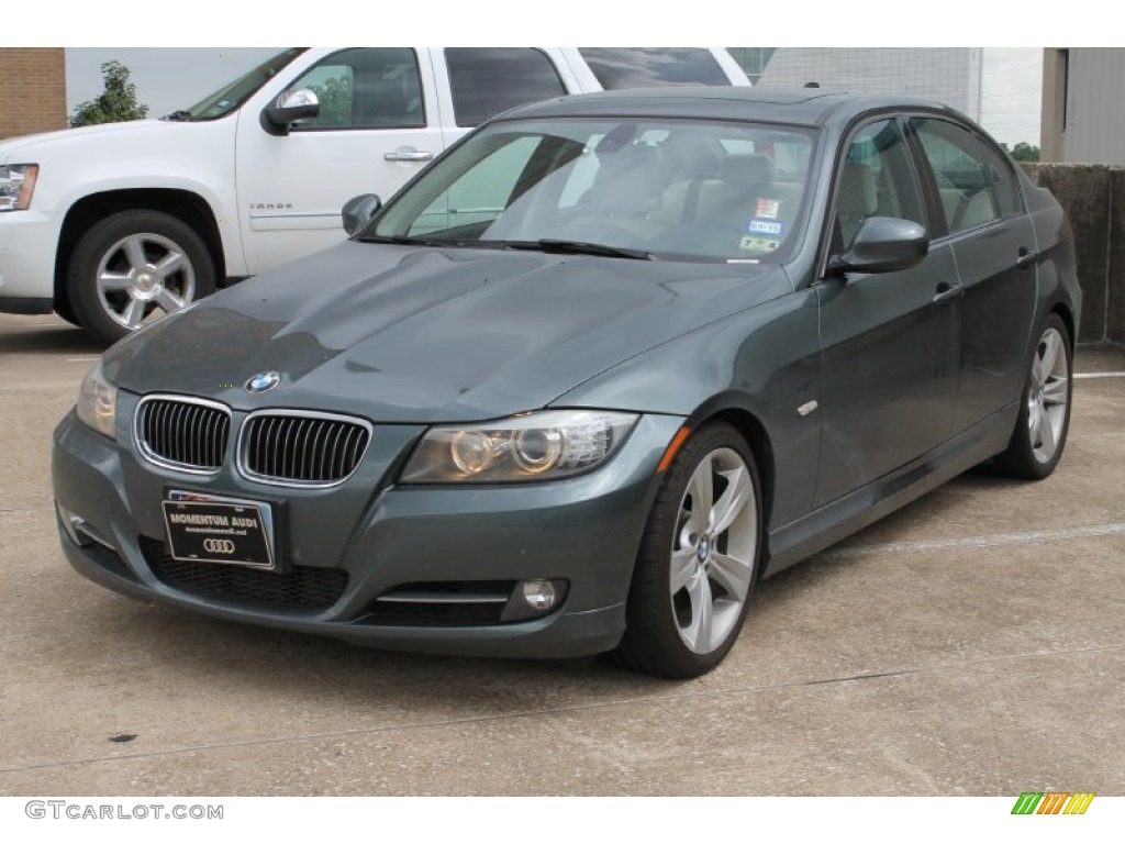 2010 3 Series 335i Sedan - Tasman Green Metallic / Beige photo #3