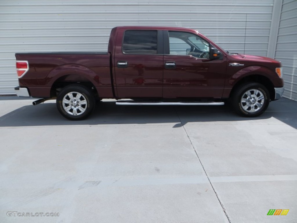 2010 F150 XLT SuperCrew - Royal Red Metallic / Medium Stone photo #3