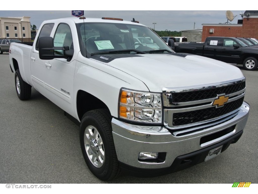 Summit White 2014 Chevrolet Silverado 3500HD LTZ Crew Cab 4x4 Exterior Photo #85815022