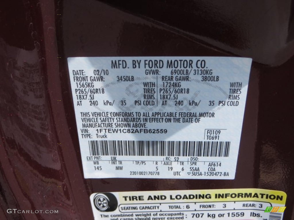 2010 F150 XLT SuperCrew - Royal Red Metallic / Medium Stone photo #40