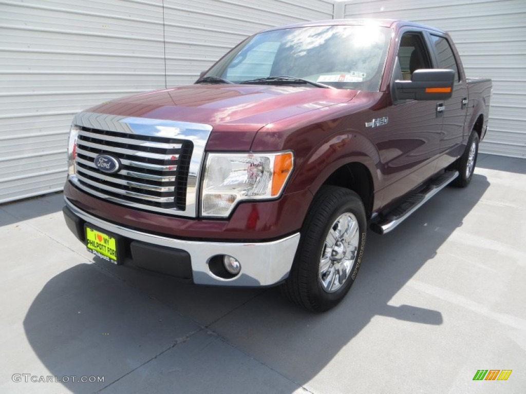 2010 F150 XLT SuperCrew - Royal Red Metallic / Medium Stone photo #47