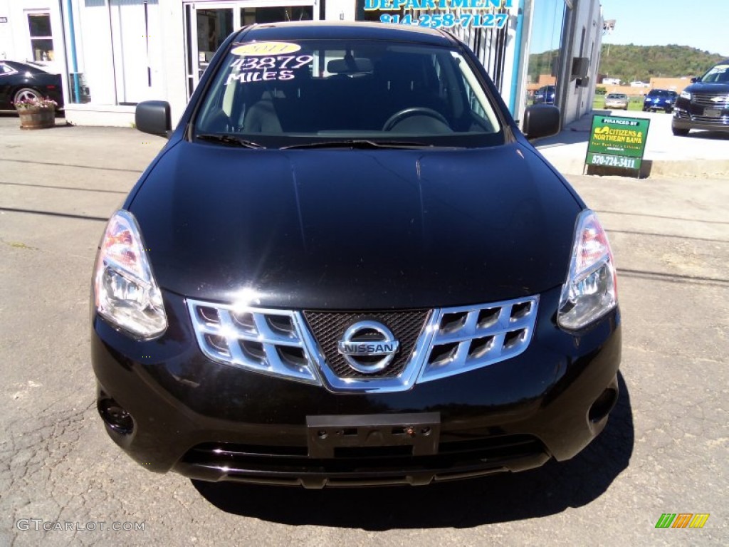 2011 Rogue S AWD - Wicked Black / Black photo #3
