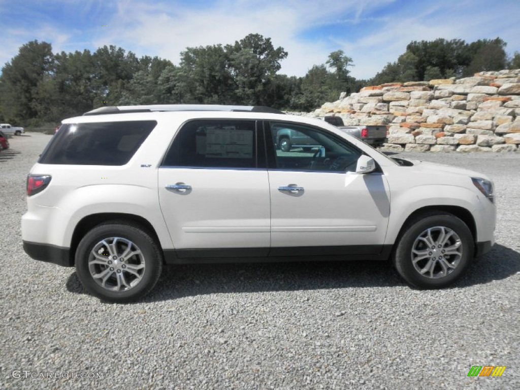 White Diamond Tricoat 2014 GMC Acadia SLT AWD Exterior Photo #85822852