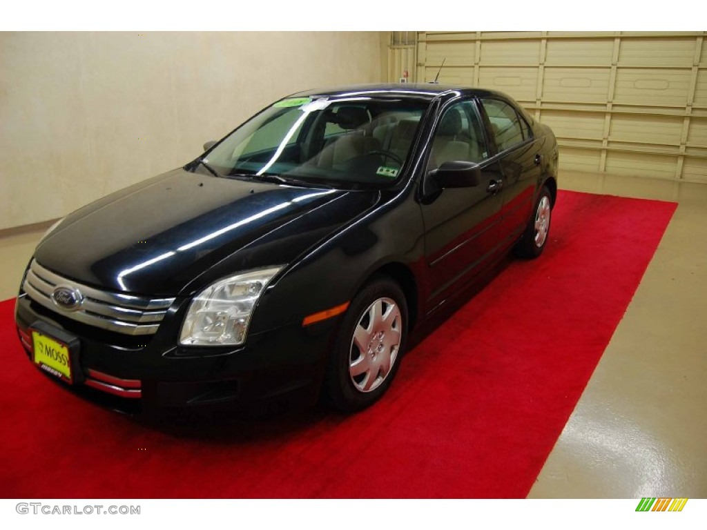 2008 Fusion S - Black Ebony / Medium Light Stone photo #3
