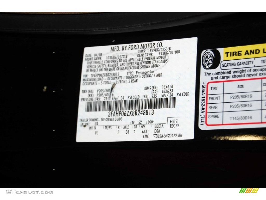 2008 Fusion S - Black Ebony / Medium Light Stone photo #12