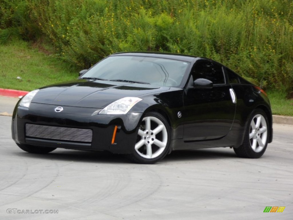 2004 350Z Touring Coupe - Super Black / Burnt Orange photo #1