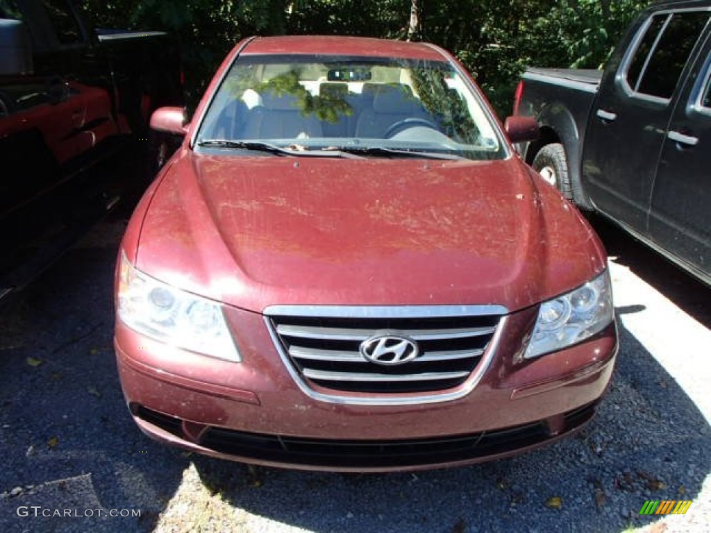 2009 Sonata GLS - Dark Cherry Red / Camel photo #2