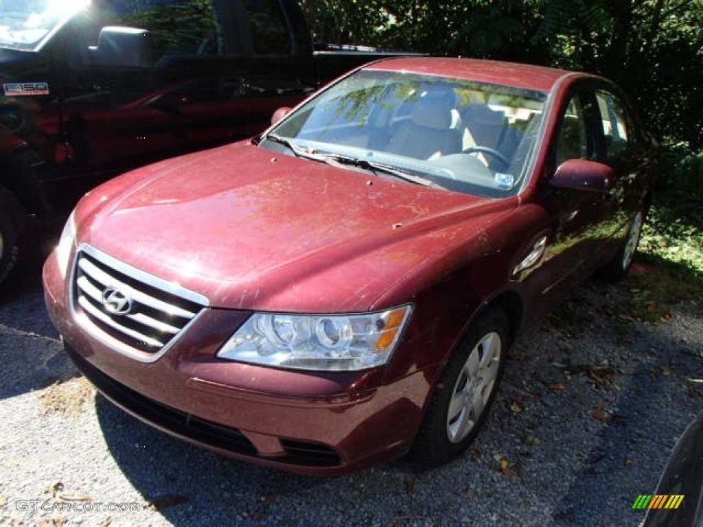 2009 Sonata GLS - Dark Cherry Red / Camel photo #3