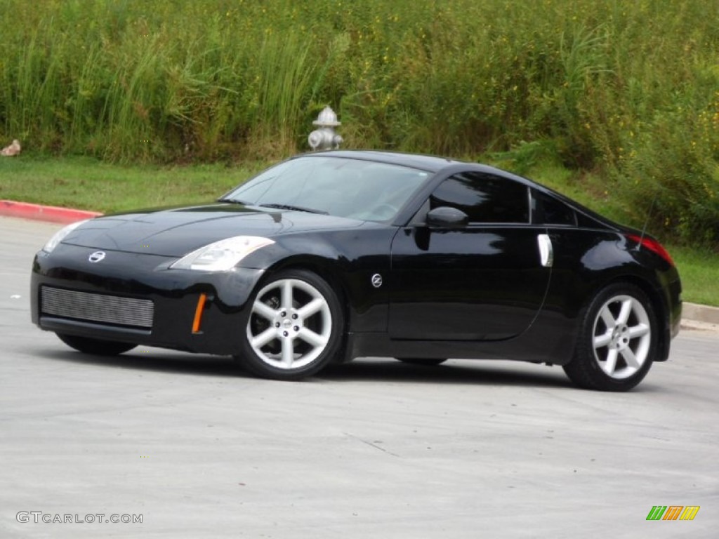 2004 350Z Touring Coupe - Super Black / Burnt Orange photo #22